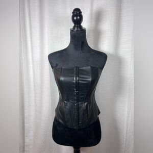 ZARA Faux Leather Corset Top - Size Small